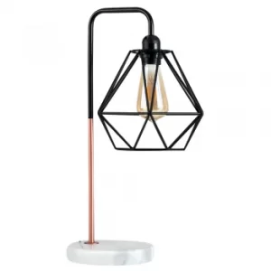 Image of Talisman Copper Table Lamp With Black Diablo Shade