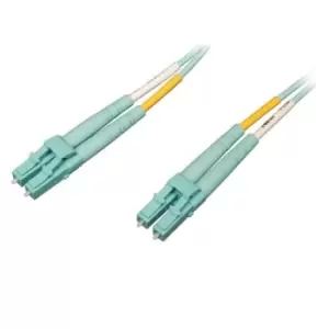 Image of Tripp Lite N820-10M-OM4 10Gb/100Gb Duplex Multimode 50/125 OM4 LSZH Fiber Patch Cable (LC/LC) - Aqua 10M (33 ft.)