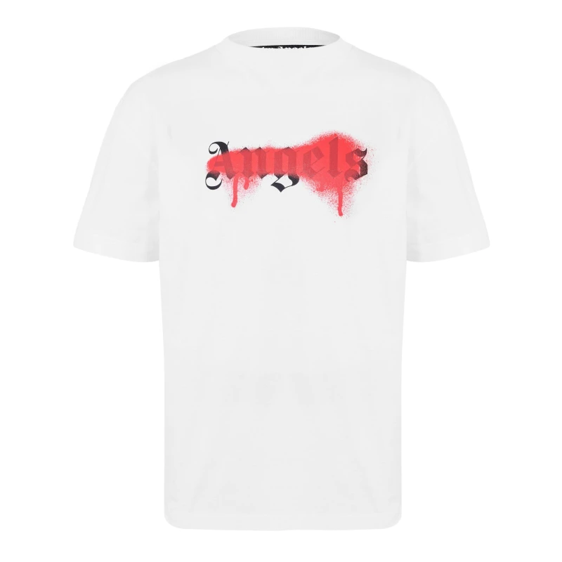 Image of Palm Angels Mens London T-Shirt White Red male 2XL