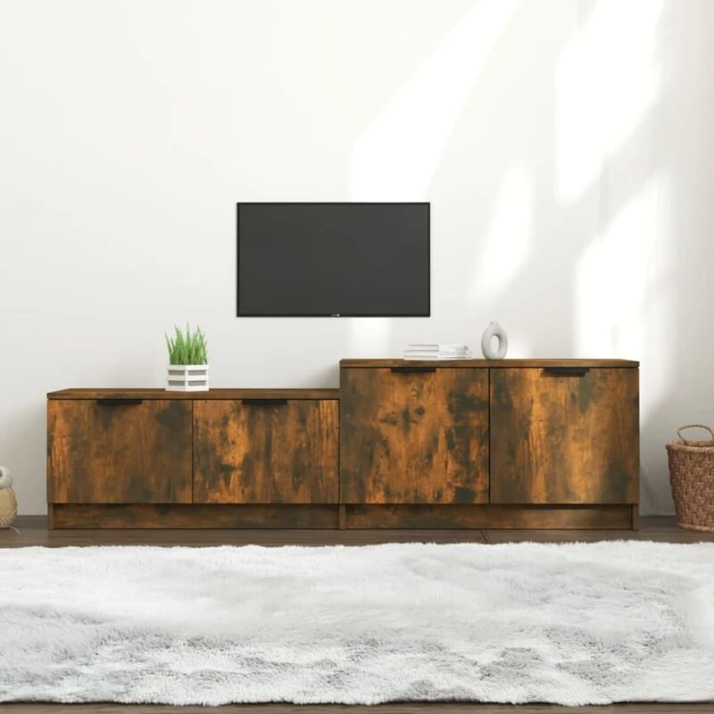 Image of VIDAXL TV Cabinet Smoked Oak 158.5x36x45cm Engineered Wood Vidaxl 8720286968406