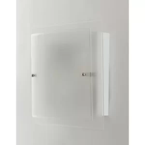 Image of Fan Europe 2 Light Flush Ceiling Light Glass White 30x30cm