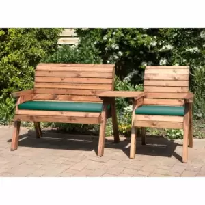 Image of Charles Taylor Three Seat Straight Companion Set with Cushions, Green