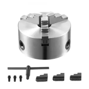 Image of VEVOR 3-Jaw Lathe Chuck, 5'', Self-Centering Lathe Chuck, 0.1-5 in/2.5 -125mm Clamping Range with T-key Fixing Screws Reversible Jaws, for Lathe 3D Pr