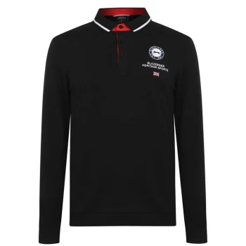 Image of Slazenger Long Sleeve Sport Polo Shirt Mens - Black