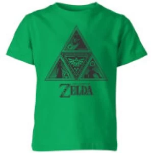 Image of Nintendo The Legend Of Zelda Triforce Kid's T-Shirt - Kelly Green - 3-4 Years