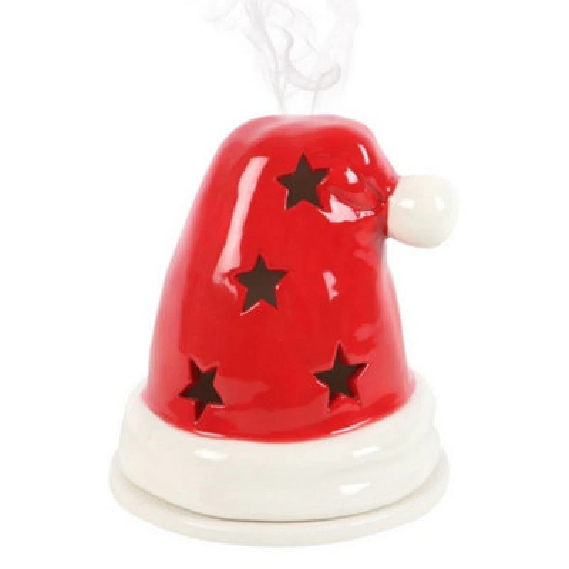 Image of Something Different Something Different Santa Hat Tealight And Incense Cone Holder in Red Red One Size Unisex 5063574115353