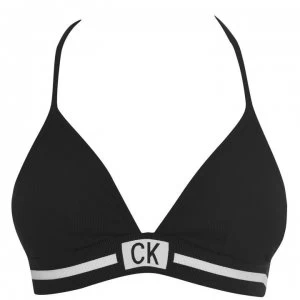 Image of Calvin Klein Core Triangle Bikini Top - Black BEH