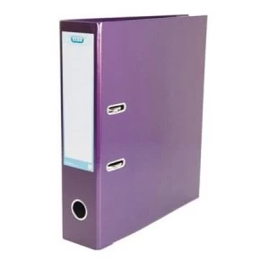 Image of Elba Classy A4 Lever Arch File 70mm Laminated Gloss Finish Metallic Purple Single