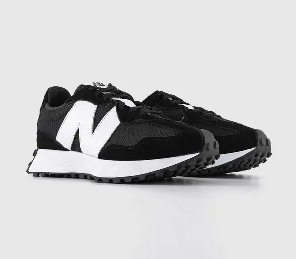 Image of New Balance Womens 327 Trainers Black White, 9