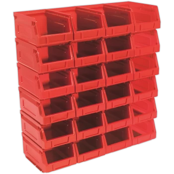 Image of Sealey Plastic Storage Bin 105 x 165 x 83mm RED Pack of 24