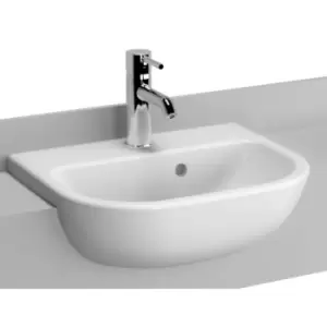 Image of Vitra S20 Semi Recessed Basin 450 x 355mm 1 Tap Hole 5521B003-0001 - 967932