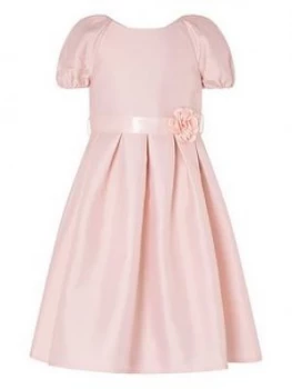 Image of Monsoon Girls S.E.W. Puff Sleeve Duchess Twill Dress - Pink