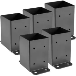 Image of 4 x 4 Post Base, Post Anchor 5 PCs Black Powder-Coated Bracket for Deck Supports