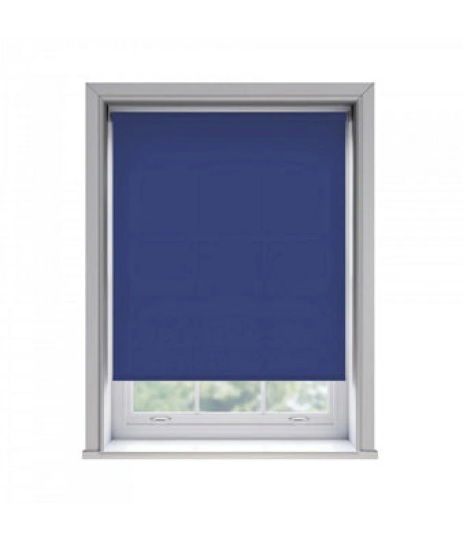 Image of 45Cm No Drill Self Adhesive Navy Thermal Blackout Roller Blind (170Cm Drop)