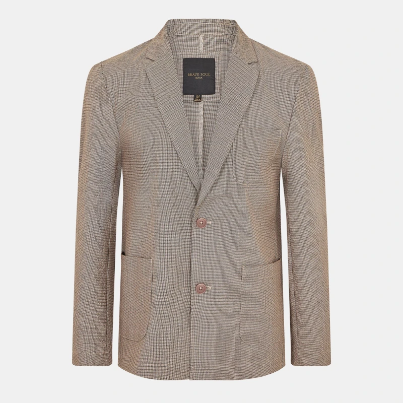 Image of Brave Soul Brave Soul Men Check Blazer in Light Grey Size: large Light Grey L Male 5059534648450