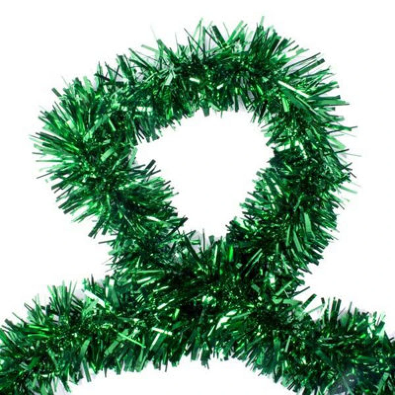 Image of Shatchi 1.8M/6ft Luxury Deluxe Chunky Christmas Tinsel Garland Xmas Tree Decorations, One Green