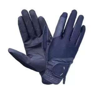 Image of Coldstream Unisex Adult Blakelaw Diamante Riding Gloves (M) (Navy/Silver)