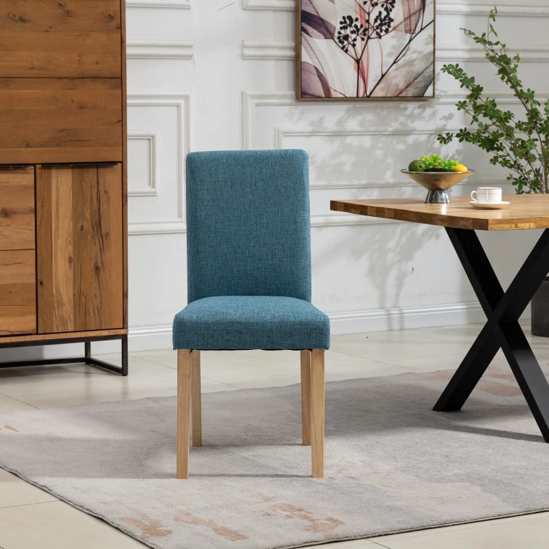 Image of Artemis Home Maiolo Fabric Dining Chairs - Set of 2 in Teal Teal Unisex