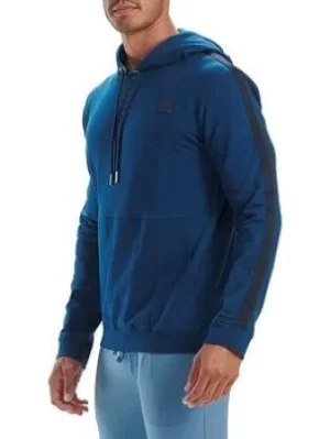 Image of Ted Baker French Terry Crossover Pieced Hoodie, Blue Size M Men