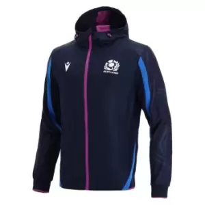 Image of Macron Scotland Rugby Full Zip Hoodie Mens - Blue