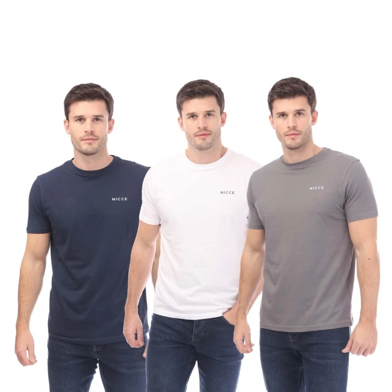 Image of Nicce Melstone 3 Pack T-Shirt - White White L