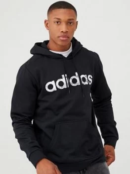 Image of Adidas Camo Linear Pullover Hoodie - Black