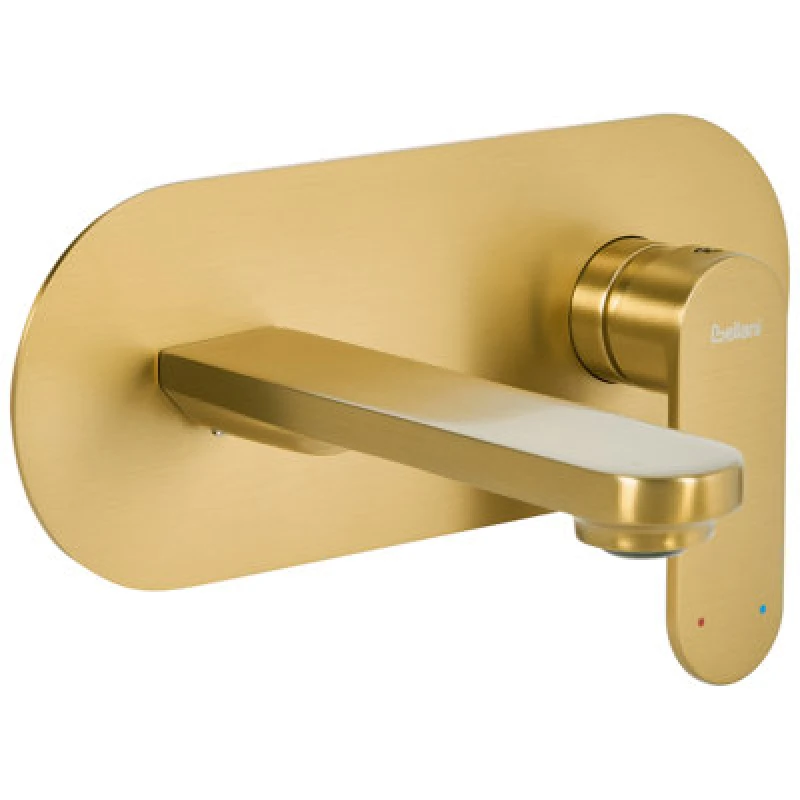 Image of Beliani Wall Mounted Basin Mixer Tap Chapala Brass Gold