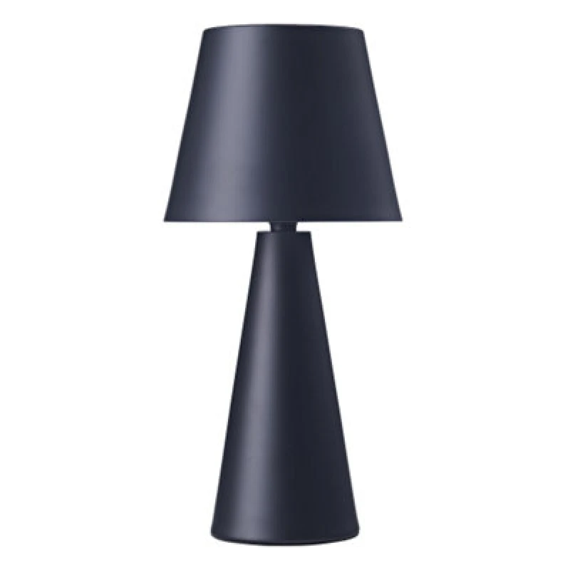 Image of Happy Homewares Matte Black Rechargeable 3W LED Touch Dimmable Table Lamp With Metal Cone Shade