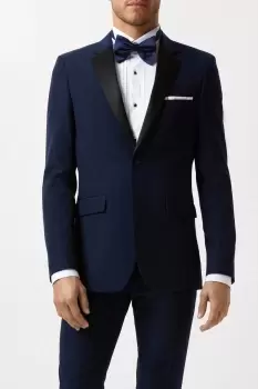Image of Skinny Fit Navy Tuxedo Suit Jacket