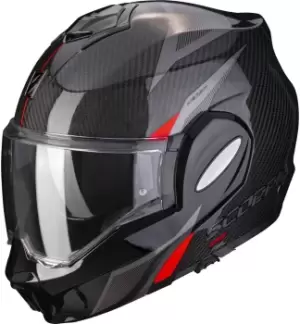 Image of Scorpion EXO-Tech Carbon Top Helmet, black-red, Size L, black-red, Size L