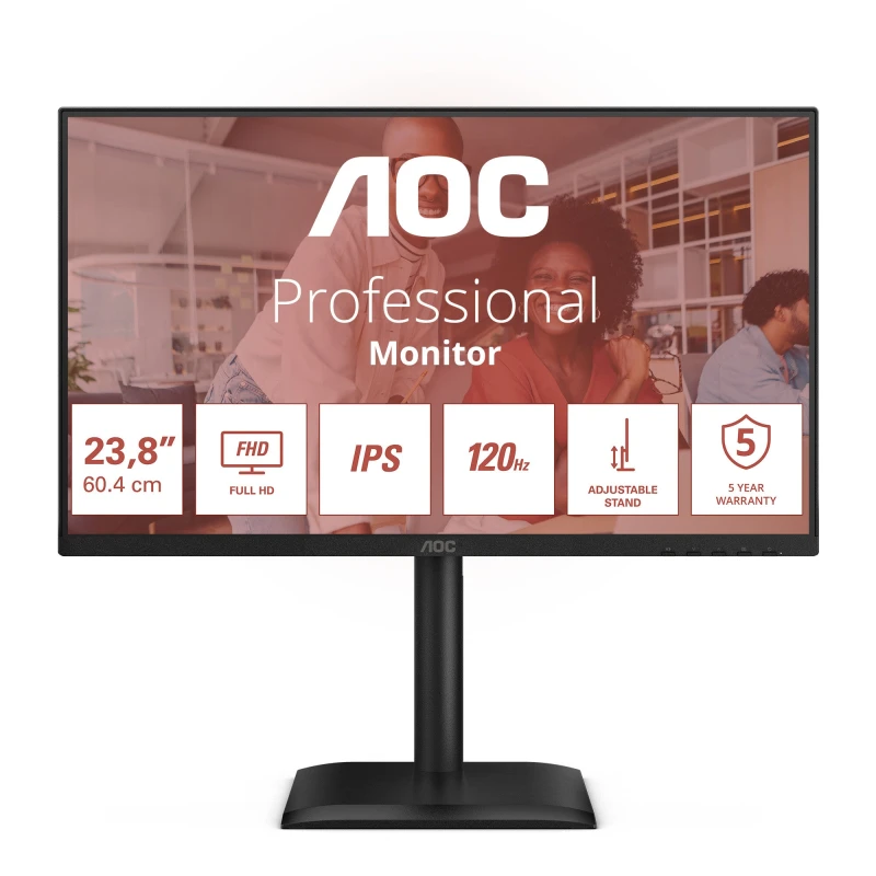 Image of AOC AOC 24E4U computer monitor 60.5cm (23.8") 1920 x 1080 pixels Full HD LED Black 24E4U