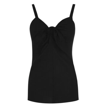Image of Biba Linen Tie Top - Black