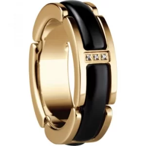 Image of Ladies Bering PVD Gold plated Link Ring Size L