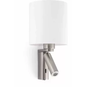 Image of 1-light Rob nickel wall lamp