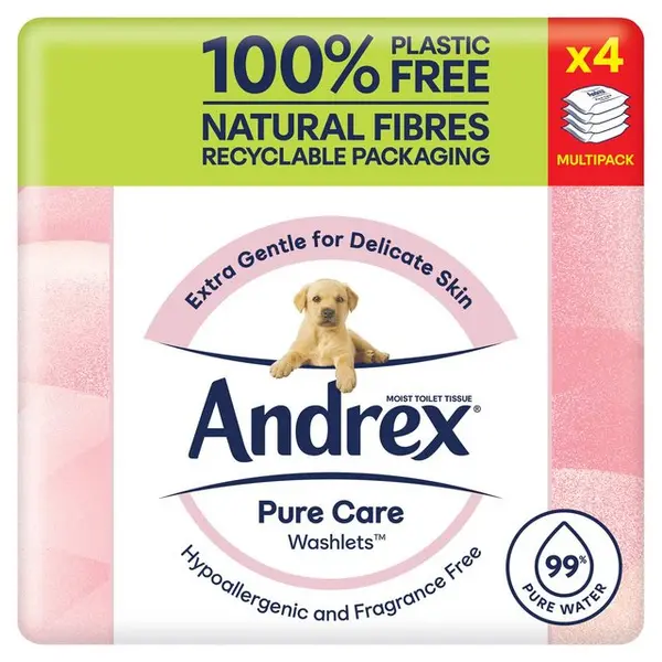 Image of Andrex Pure Care Washlets 36 Wipes