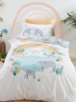 Image of Catherine Lansfield Pineapple Elephant Paradise Desert Animals Duvet Set - Db, Multi
