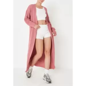 Image of Missguided Recycled Pink Waffle Knit Cardigan - Pink