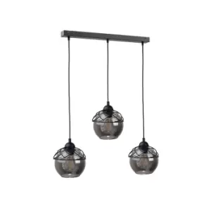 Image of Mera Bar Pendant Ceiling Light Black, 60cm, 3x E27