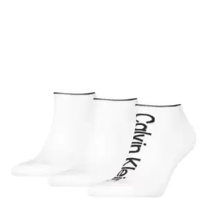 Image of Calvin Klein Athletic Ankle Socks 3 Pack Mens - White