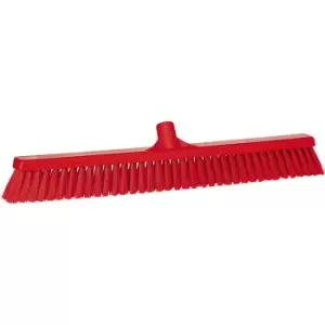 Image of Vikan Broom, width 610 mm, soft/hard, pack of 10, red