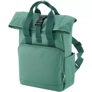 Image of Roll Top Recycled Twin Handle Backpack (One Size) (Sage Green) - Bagbase