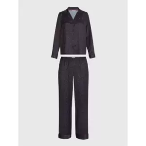 Image of Tommy Hilfiger Ls Satin Pj Set Paisely - Blue