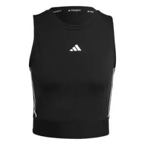 Image of adidas Techfit Training Crop Top With Branded Tape Womens - Black