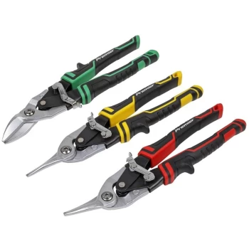 Image of AK69073 High Leverage Aviation Tin Snip Set 3pc - Sealey
