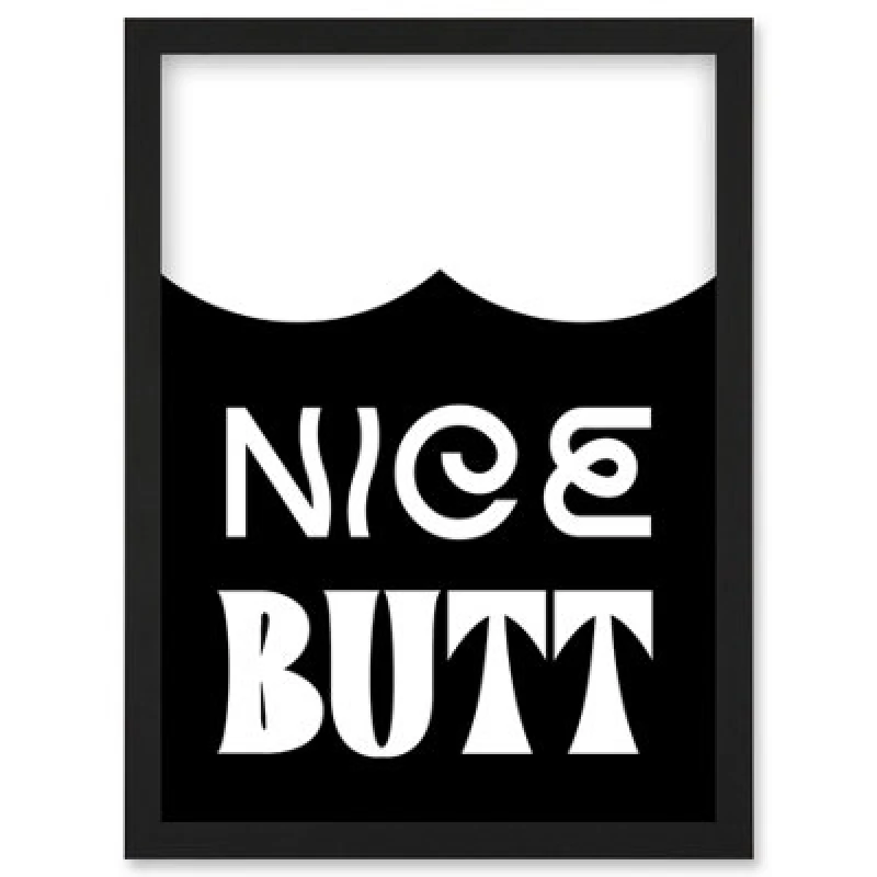 Image of Artery8 Bathroom Wall Art Nice Butt Funny Toilet Sign Bathroom Decor Wall Art Print - A4 Size