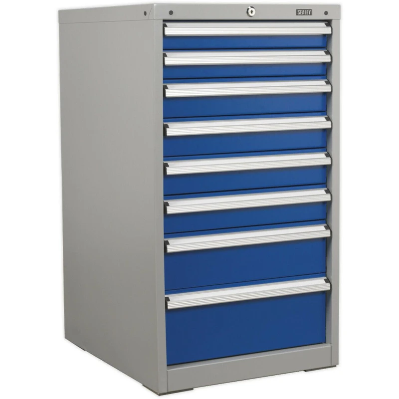 Image of Loops 8 Drawer Industrial Cabinet - Heavy Duty Drawer Slides - High Quality Lock Multi