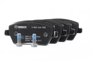 Image of Bosch Brake Pads DACIA,RENAULT,SUZUKI 0 986 424 795 410604076R,410604775R,410608481R Disk Pads,Brake Pad Set, disc brake 7701208422,7701208442