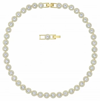 Image of Swarovski Angelic |Gold Tone Plated White Necklace Jewellery