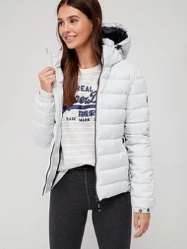 Image of Superdry Metallic Fuji Jacket - White, Size 8, Women