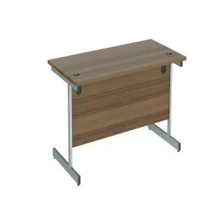 Image of Jemini Single Rectangular Desk 1400x800x730mm Dark WalnutSilver